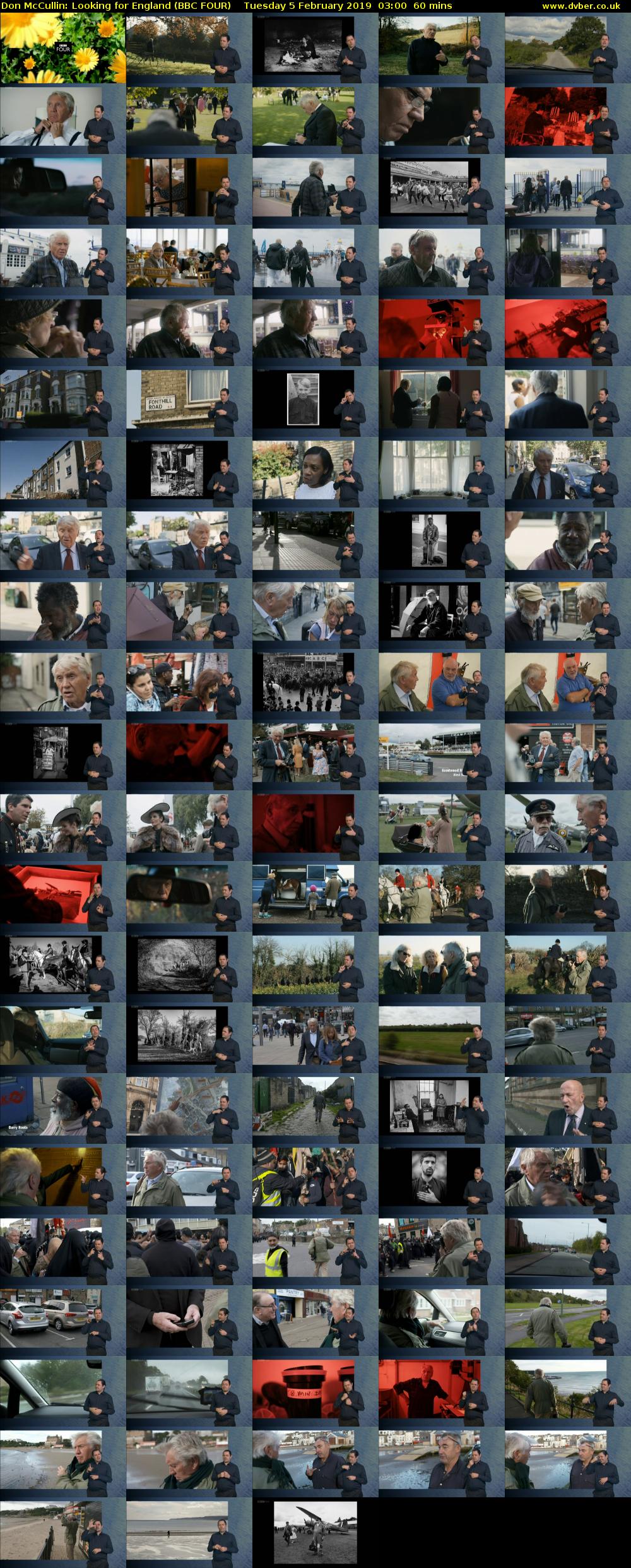 Don McCullin: Looking for England (BBC FOUR) Tuesday 5 February 2019 03:00 - 04:00