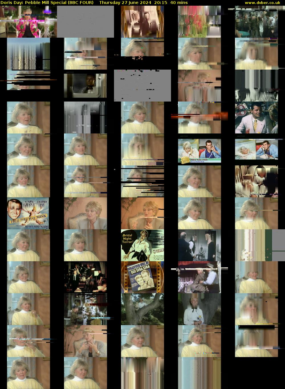 Doris Day: Pebble Mill Special (BBC FOUR) Thursday 27 June 2024 20:15 - 20:55