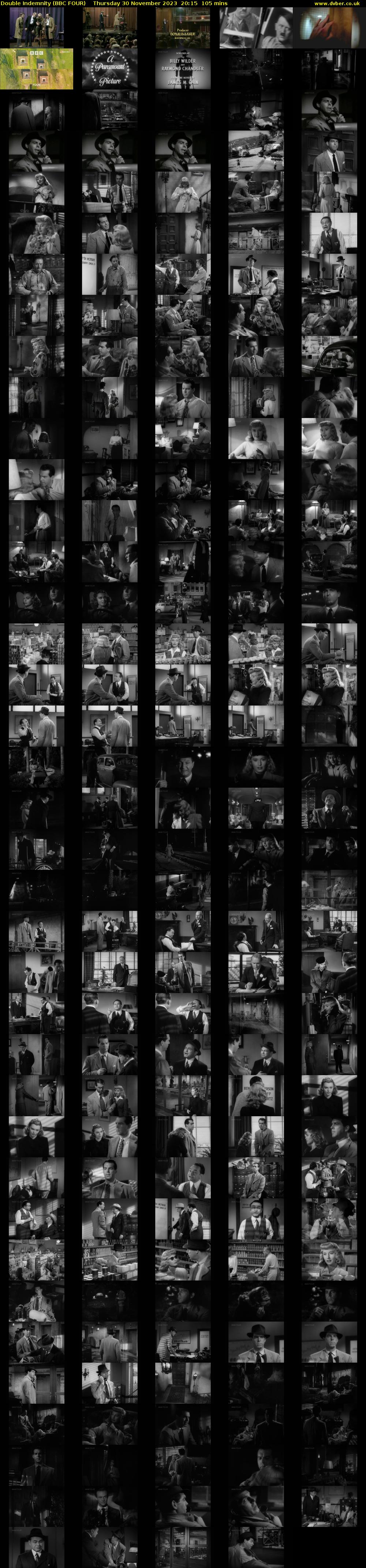 Double Indemnity (BBC FOUR) Thursday 30 November 2023 20:15 - 22:00
