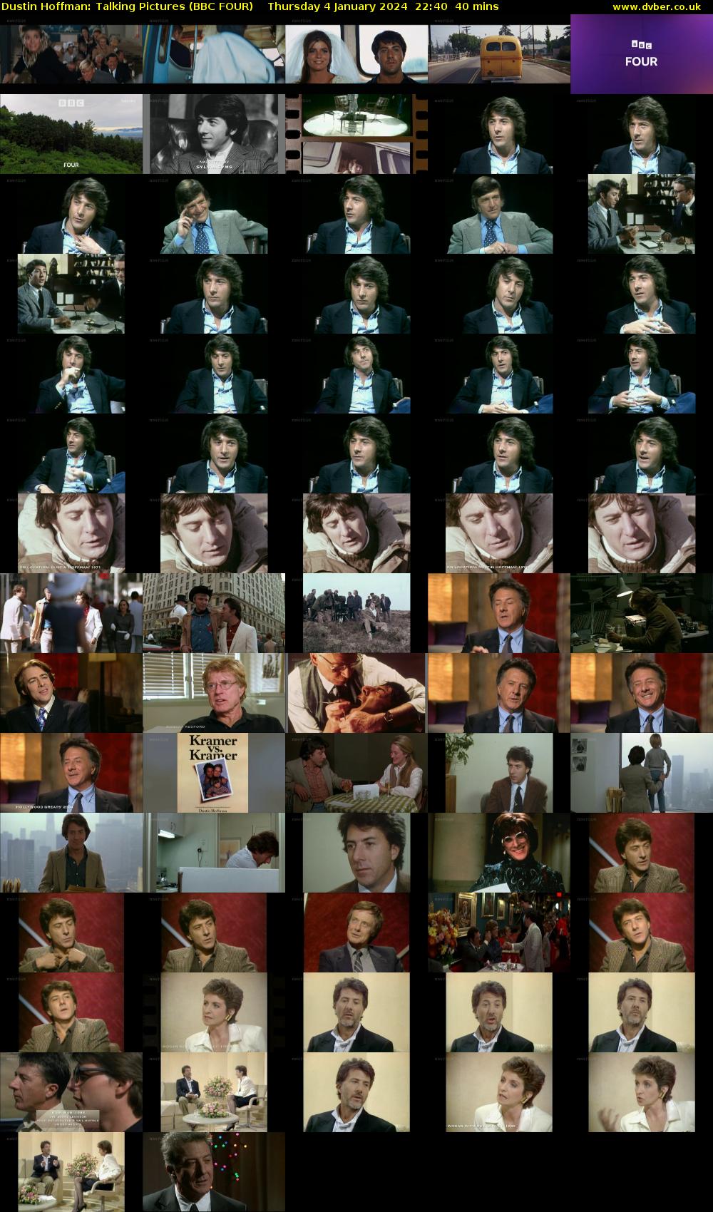 Dustin Hoffman: Talking Pictures (BBC FOUR) Thursday 4 January 2024 22:40 - 23:20