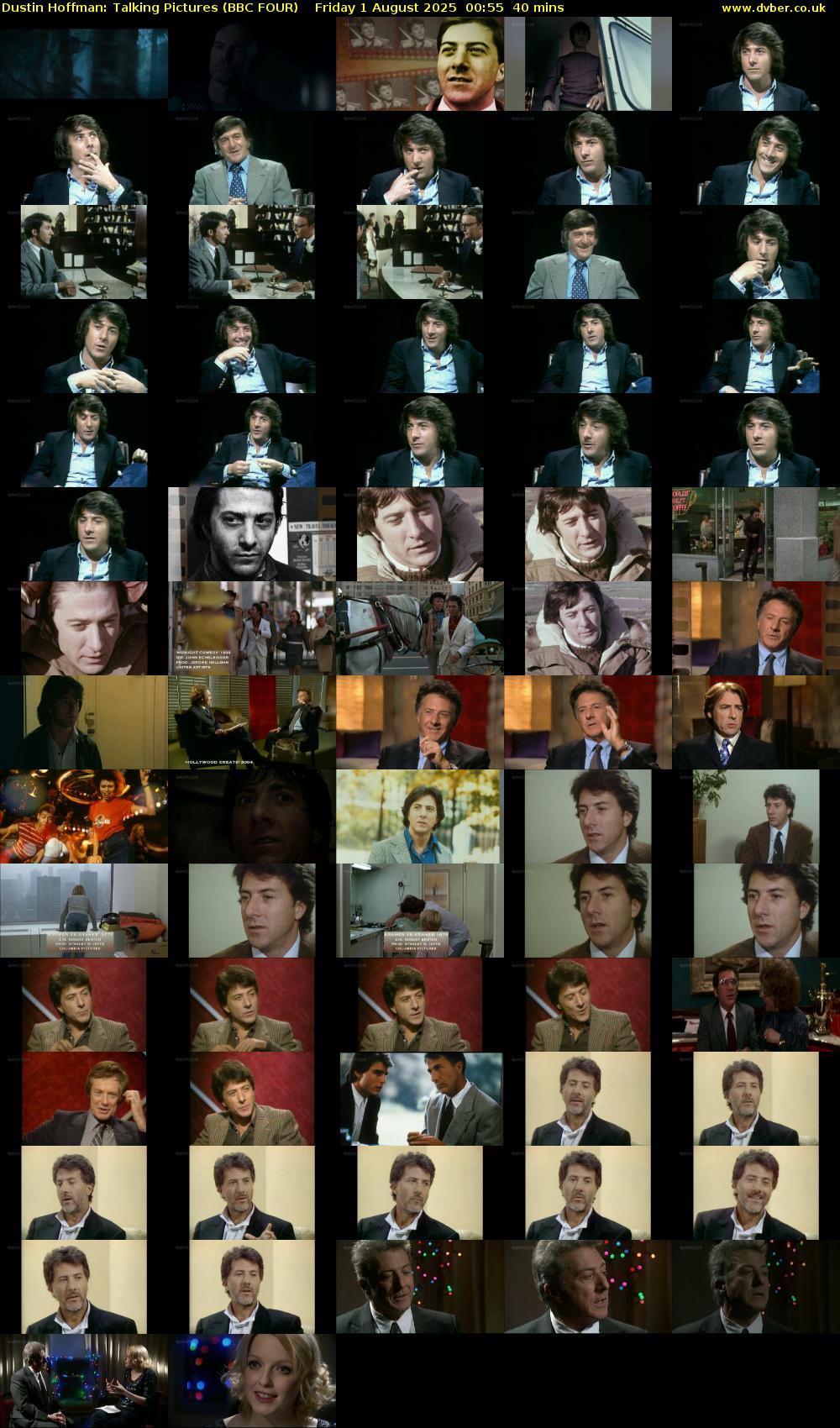 Dustin Hoffman: Talking Pictures (BBC FOUR) Friday 1 August 2025 00:55 - 01:35
