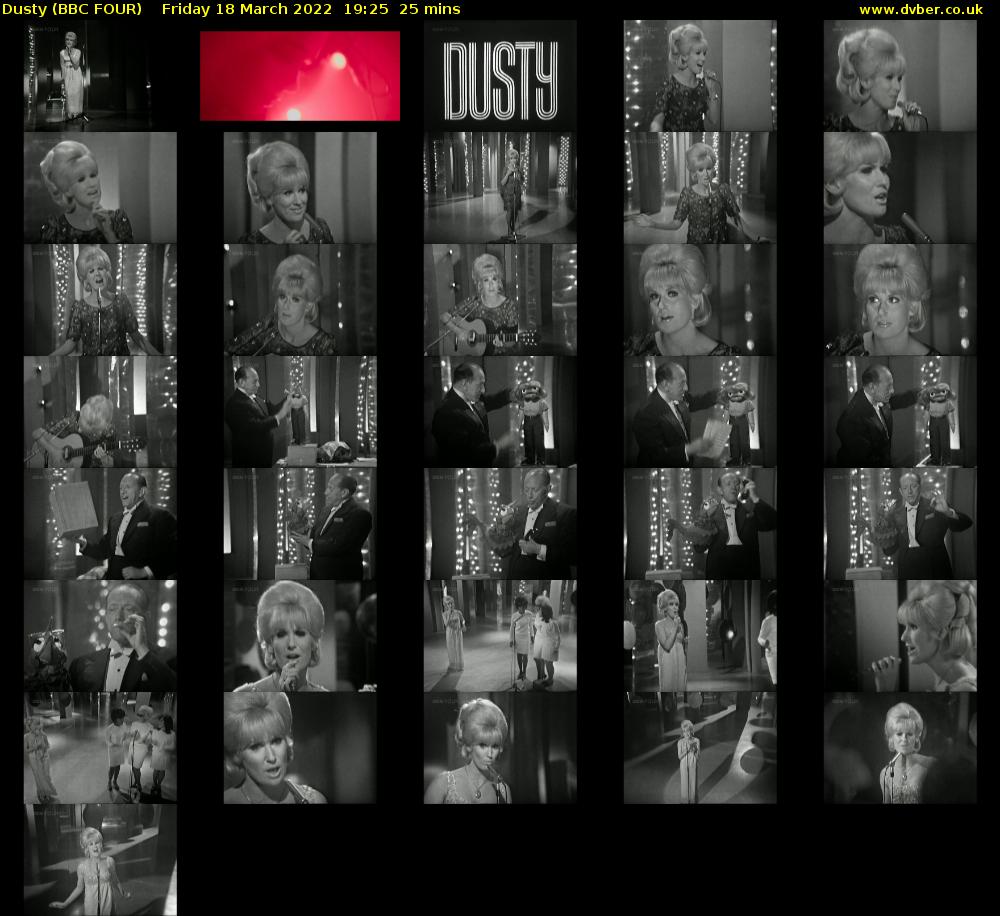 Dusty (BBC FOUR) Friday 18 March 2022 19:25 - 19:50