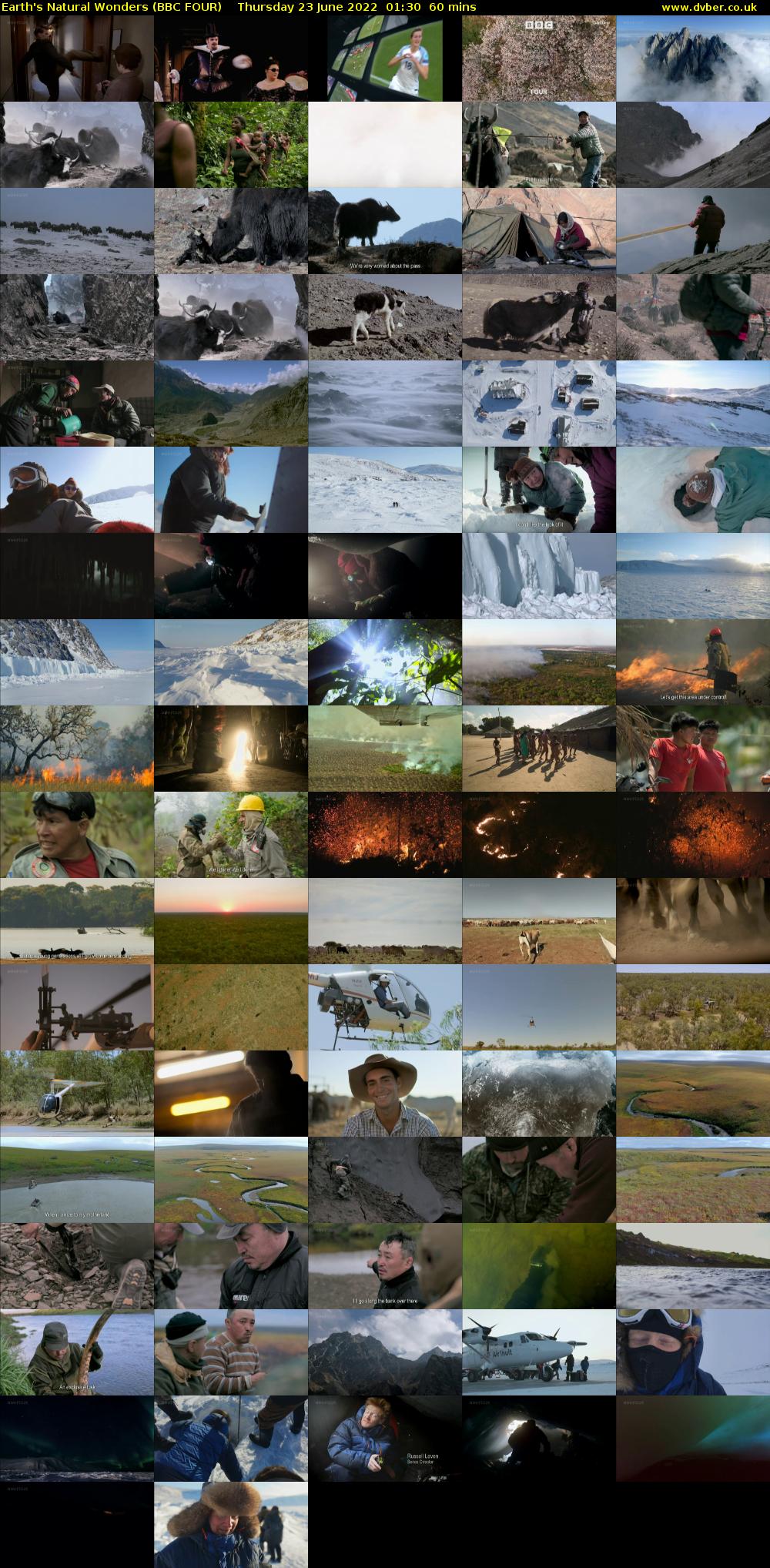 Earth's Natural Wonders (BBC FOUR) Thursday 23 June 2022 01:30 - 02:30
