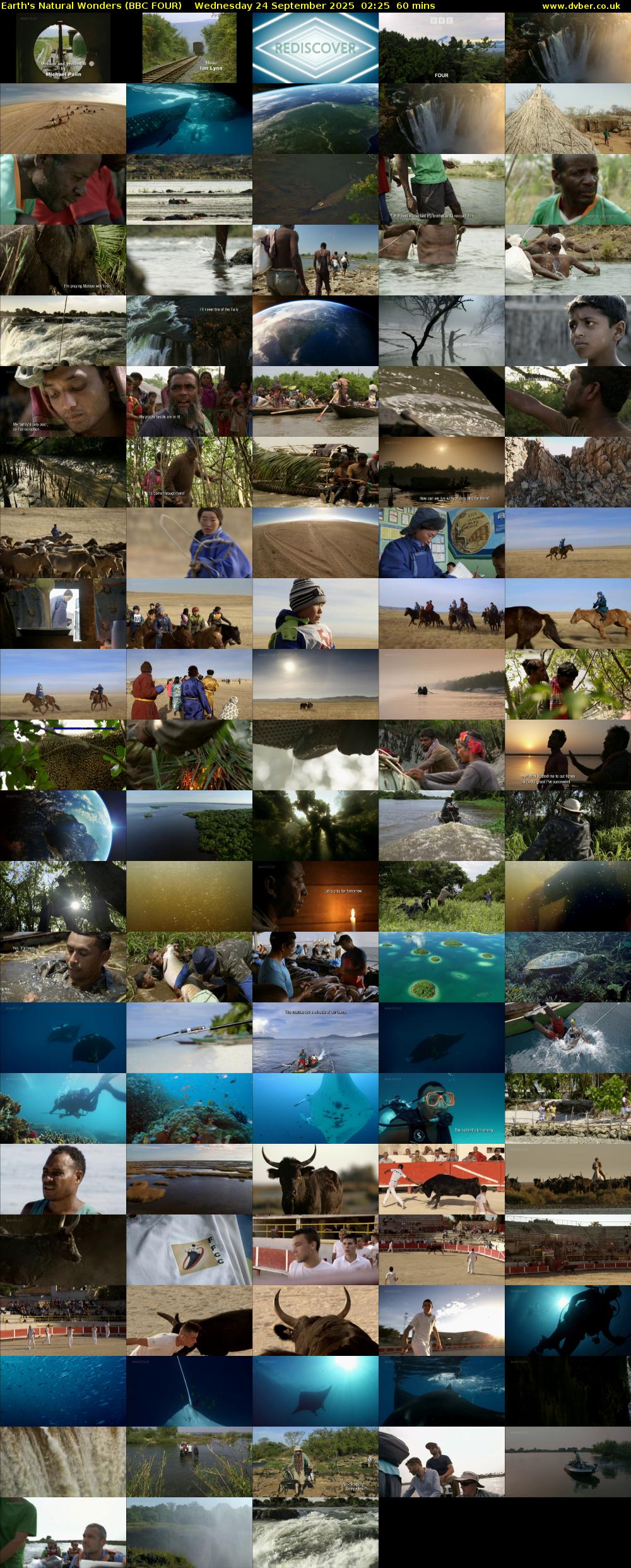 Earth's Natural Wonders (BBC FOUR) Wednesday 24 September 2025 02:25 - 03:25