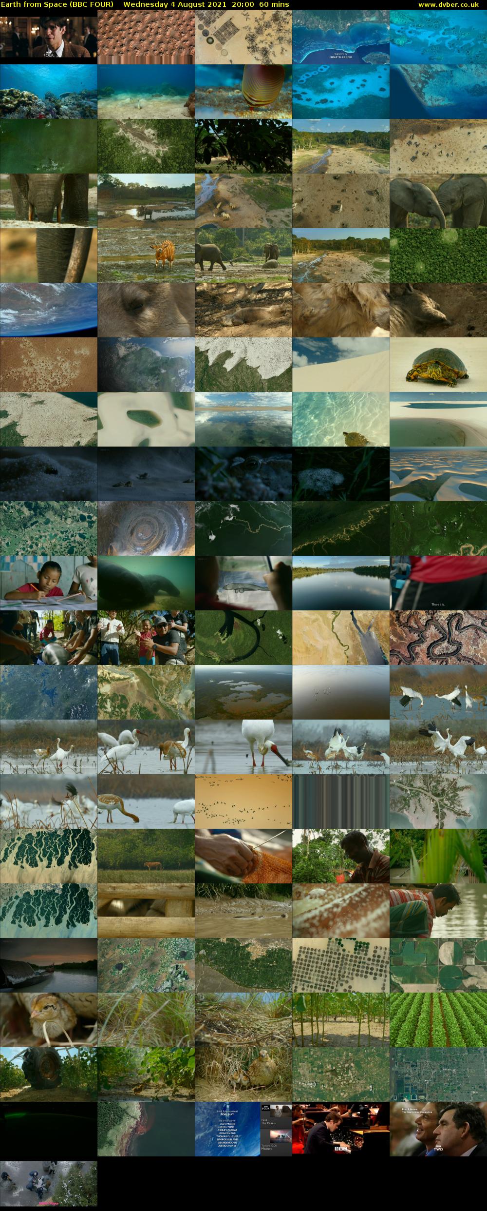 Earth from Space (BBC FOUR) Wednesday 4 August 2021 20:00 - 21:00