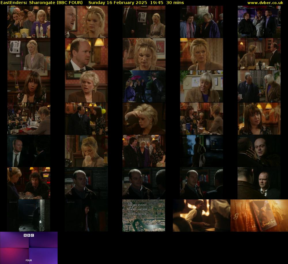 EastEnders: Sharongate (BBC FOUR) Sunday 16 February 2025 19:45 - 20:15