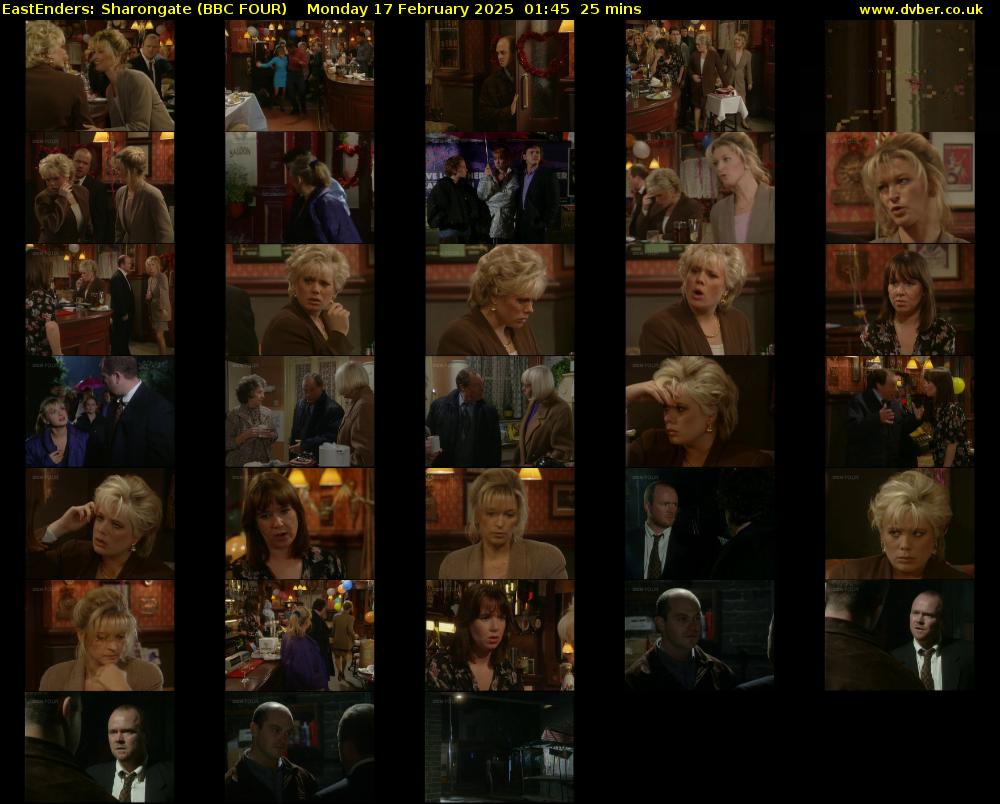 EastEnders: Sharongate (BBC FOUR) Monday 17 February 2025 01:45 - 02:10