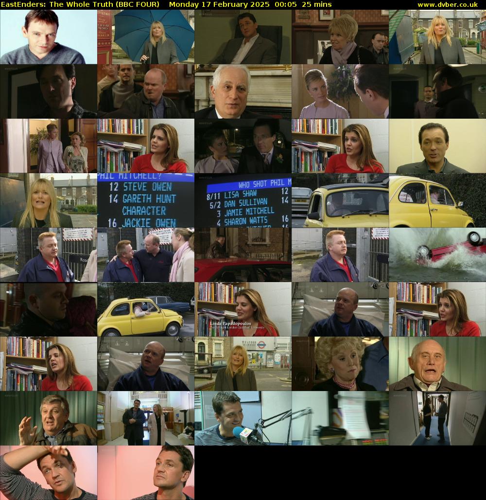 EastEnders: The Whole Truth (BBC FOUR) Monday 17 February 2025 00:05 - 00:30