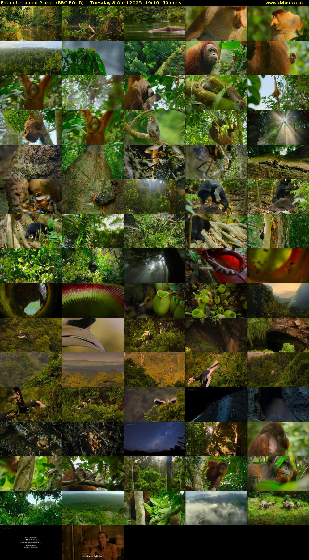 Eden: Untamed Planet (BBC FOUR) Tuesday 8 April 2025 19:10 - 20:00