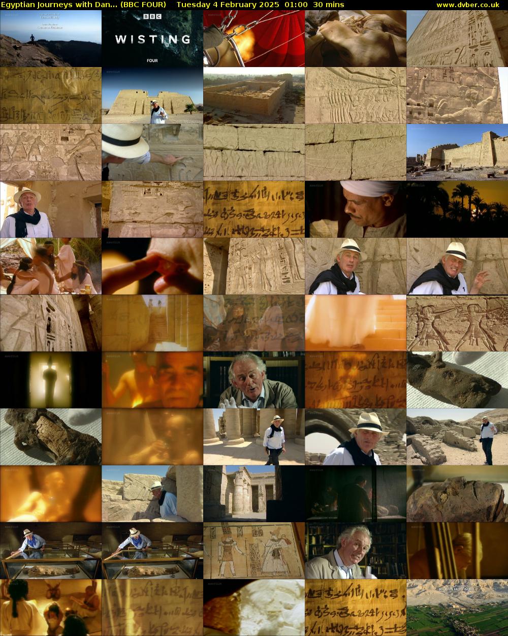 Egyptian Journeys with Dan... (BBC FOUR) Tuesday 4 February 2025 01:00 - 01:30