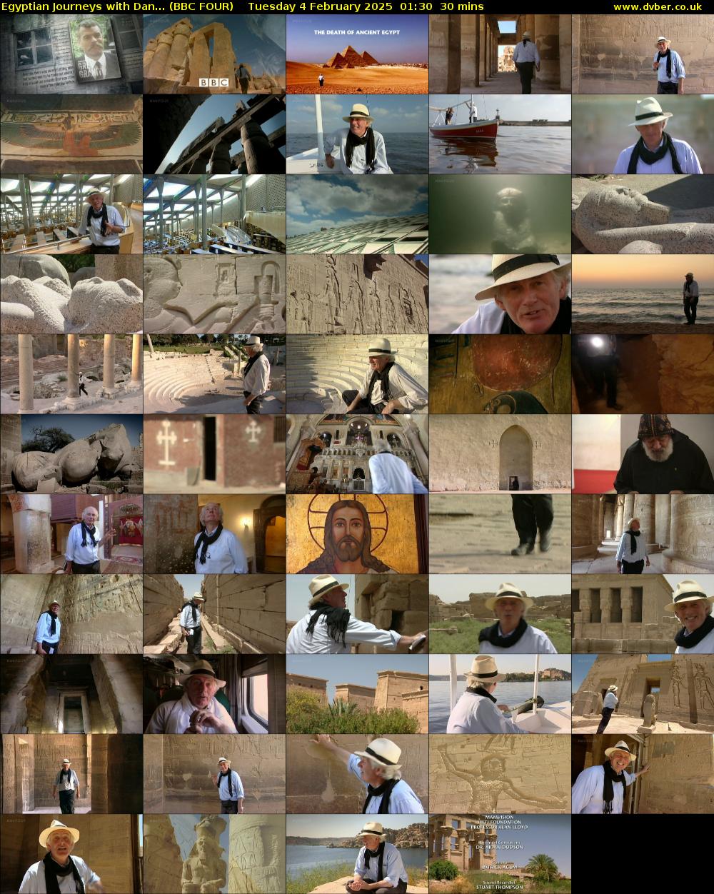 Egyptian Journeys with Dan... (BBC FOUR) Tuesday 4 February 2025 01:30 - 02:00