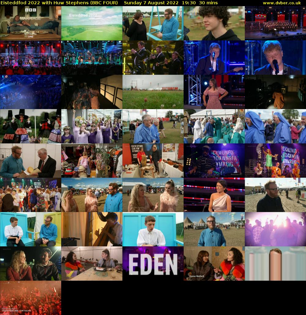 Eisteddfod 2022 with Huw Stephens (BBC FOUR) Sunday 7 August 2022 19:30 - 20:00