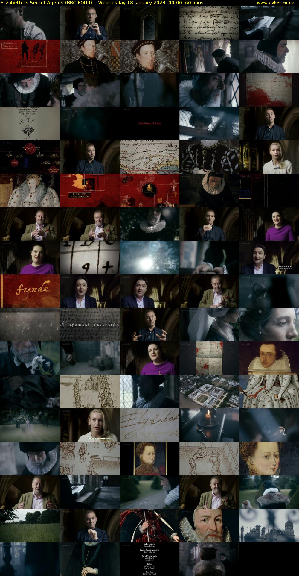 Elizabeth I's Secret Agents (BBC FOUR) Wednesday 18 January 2023 00:00 - 01:00
