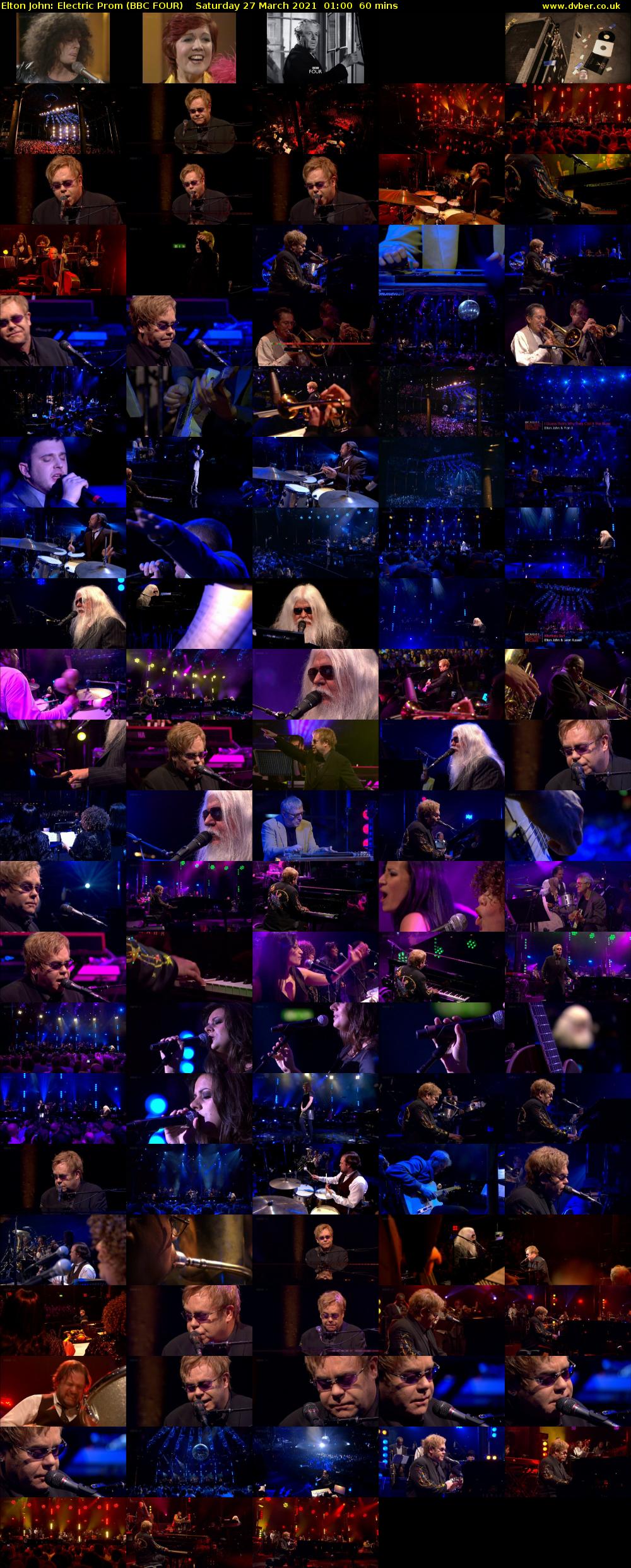 Elton John: Electric Prom (BBC FOUR) Saturday 27 March 2021 01:00 - 02:00