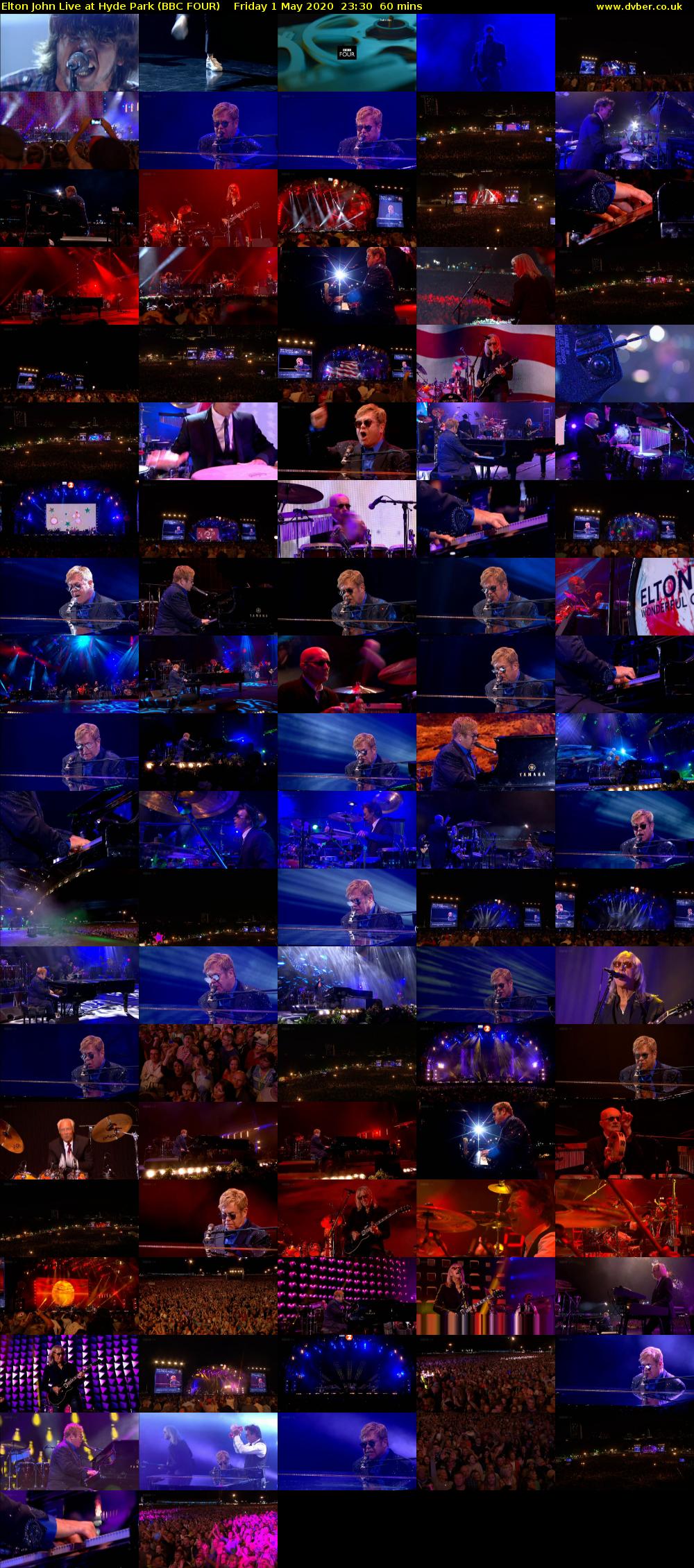 Elton John Live at Hyde Park (BBC FOUR) Friday 1 May 2020 23:30 - 00:30
