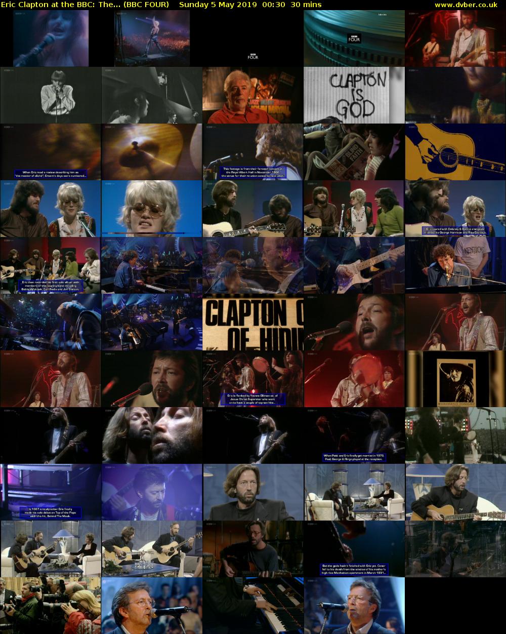 Eric Clapton at the BBC: The... (BBC FOUR) Sunday 5 May 2019 00:30 - 01:00