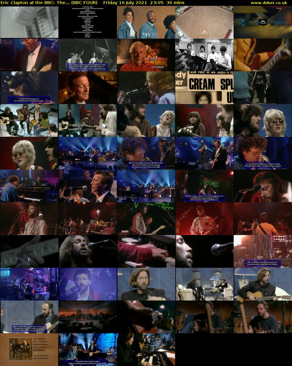 Eric Clapton at the BBC: The... (BBC FOUR) Friday 16 July 2021 23:05 - 23:35
