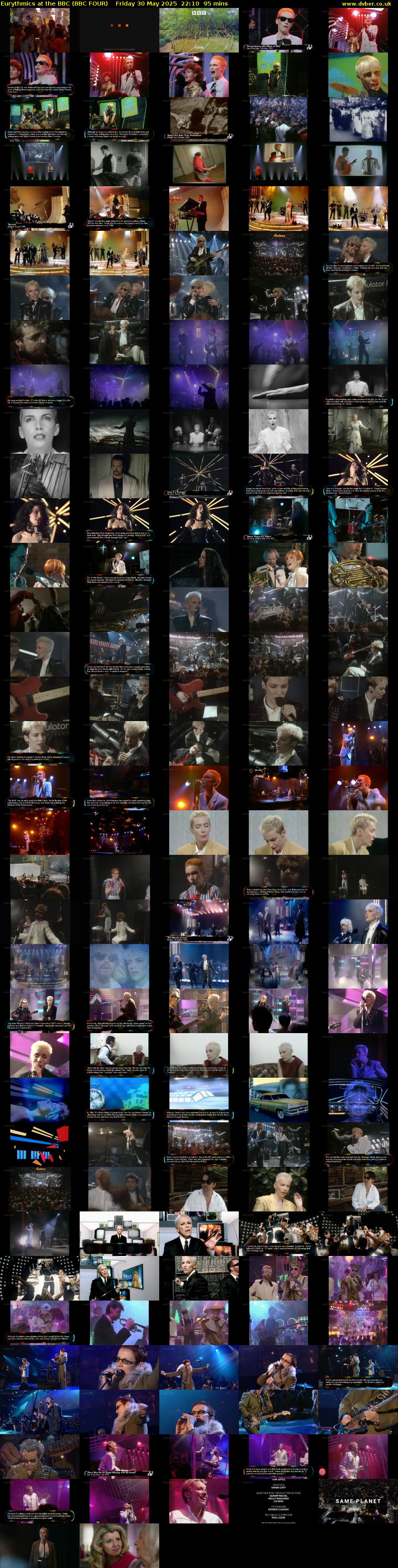 Eurythmics at the BBC (BBC FOUR) Friday 30 May 2025 22:10 - 23:45