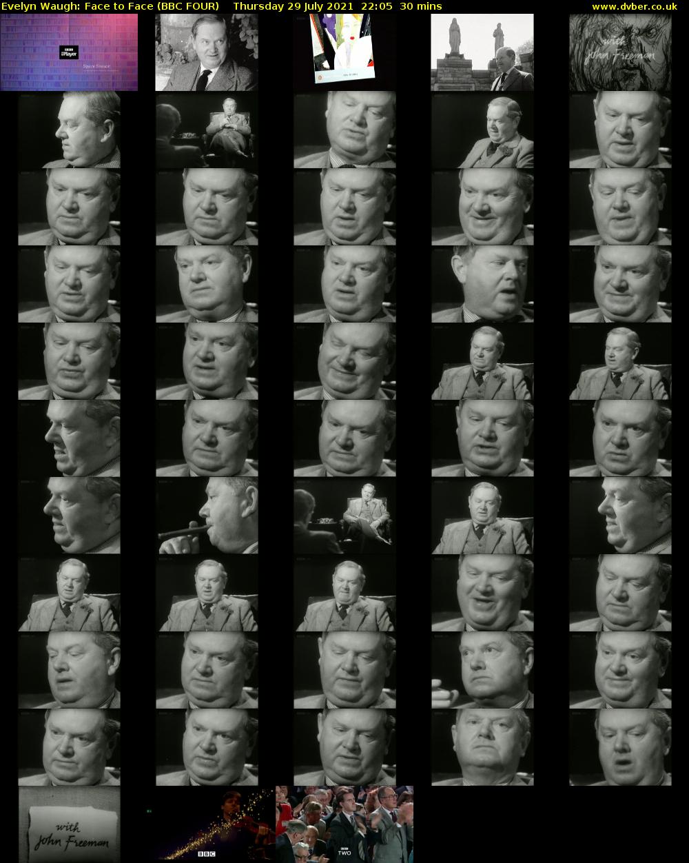 Evelyn Waugh: Face to Face (BBC FOUR) Thursday 29 July 2021 22:05 - 22:35