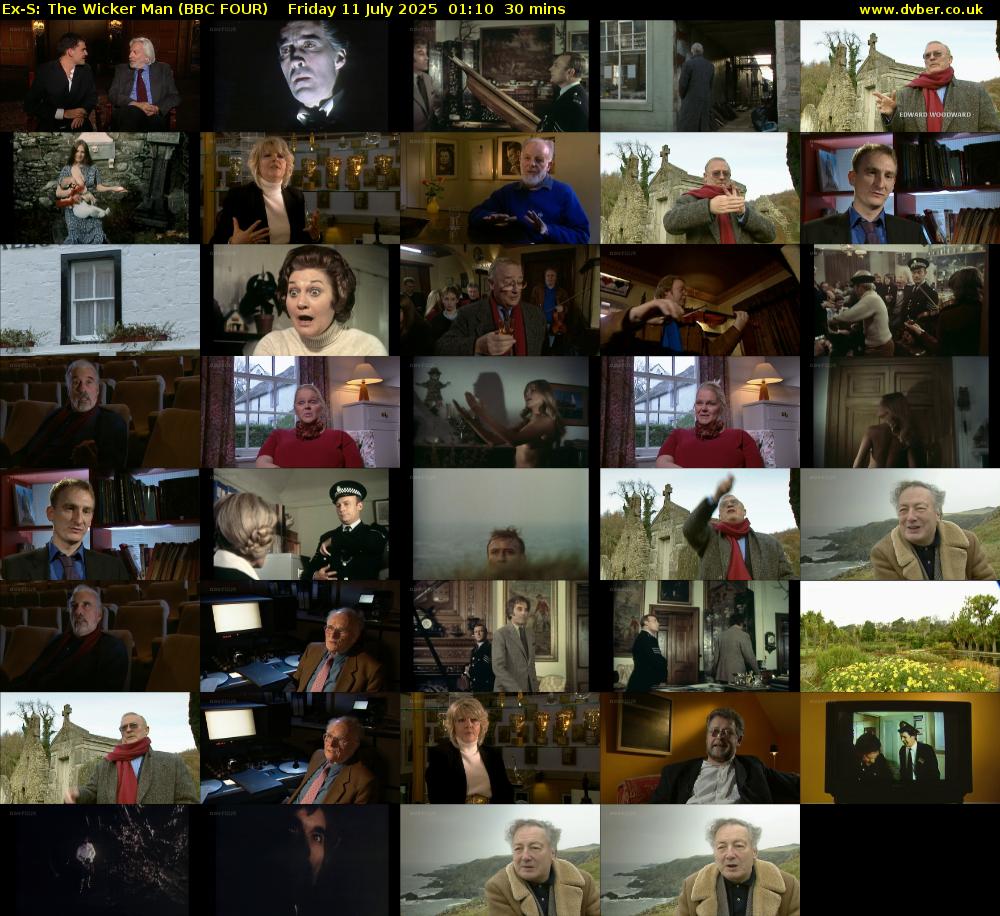 Ex-S: The Wicker Man (BBC FOUR) Friday 11 July 2025 01:10 - 01:40