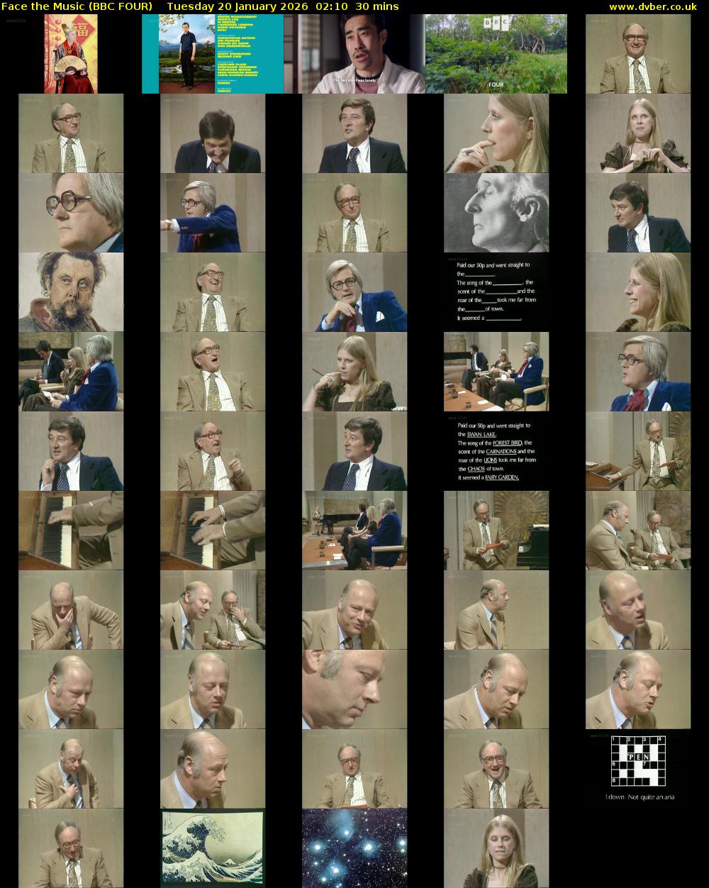 Face the Music (BBC FOUR) Tuesday 20 January 2026 02:10 - 02:40