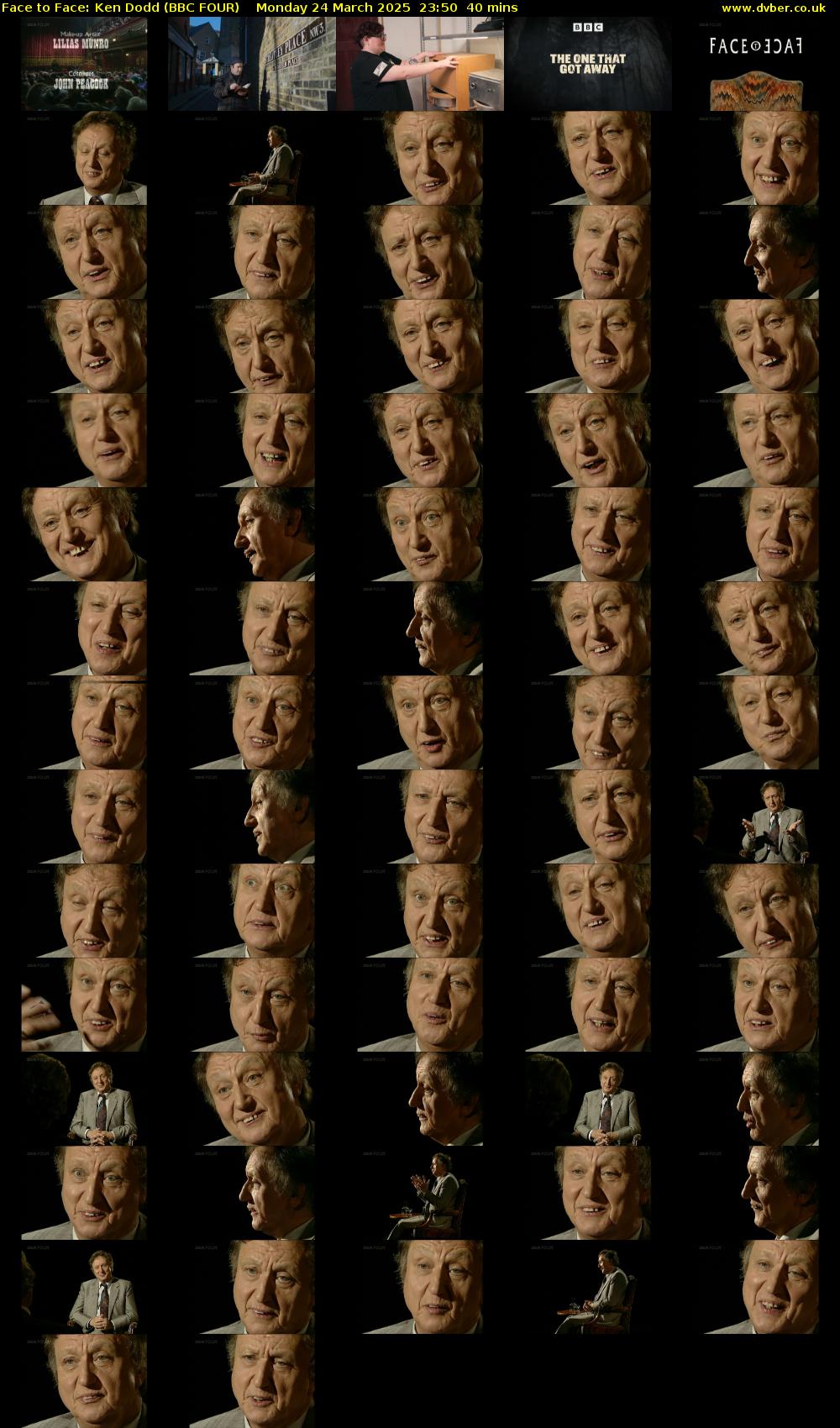 Face to Face: Ken Dodd (BBC FOUR) Monday 24 March 2025 23:50 - 00:30
