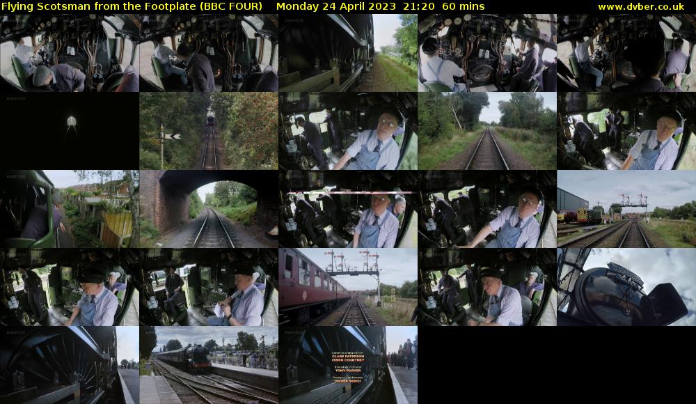 Flying Scotsman from the Footplate (BBC FOUR) Monday 24 April 2023 21:20 - 22:20