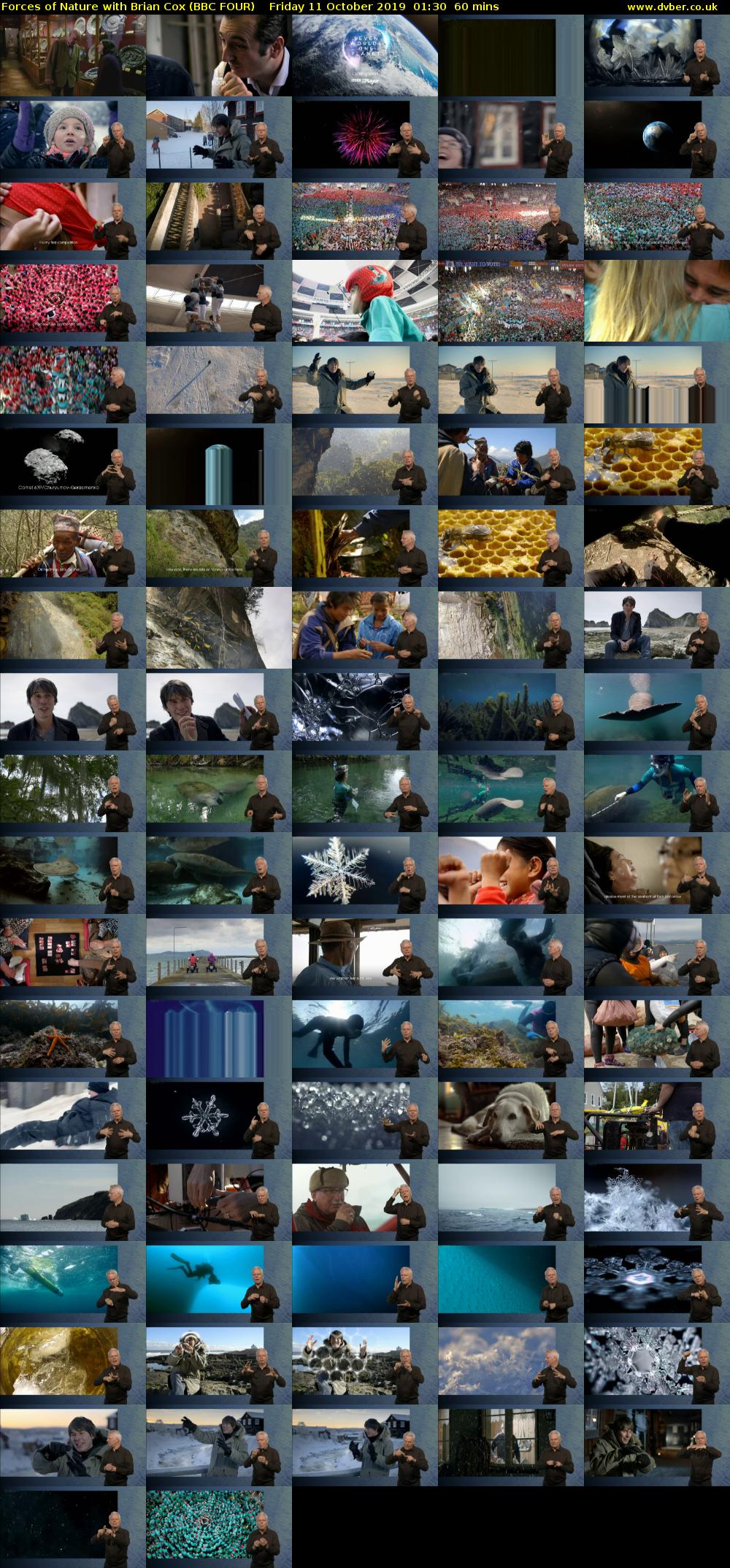 Forces of Nature with Brian Cox (BBC FOUR) Friday 11 October 2019 01:30 - 02:30