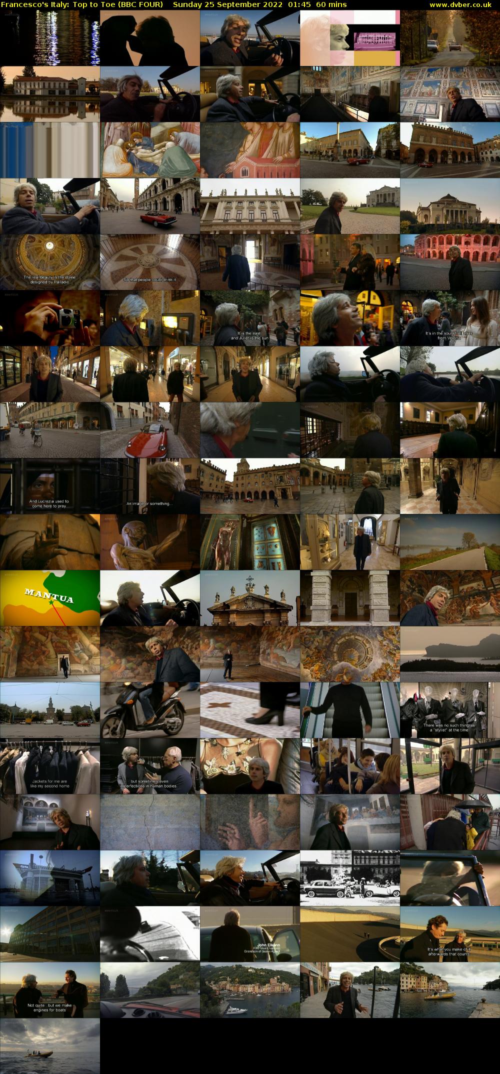 Francesco's Italy: Top to Toe (BBC FOUR) Sunday 25 September 2022 01:45 - 02:45
