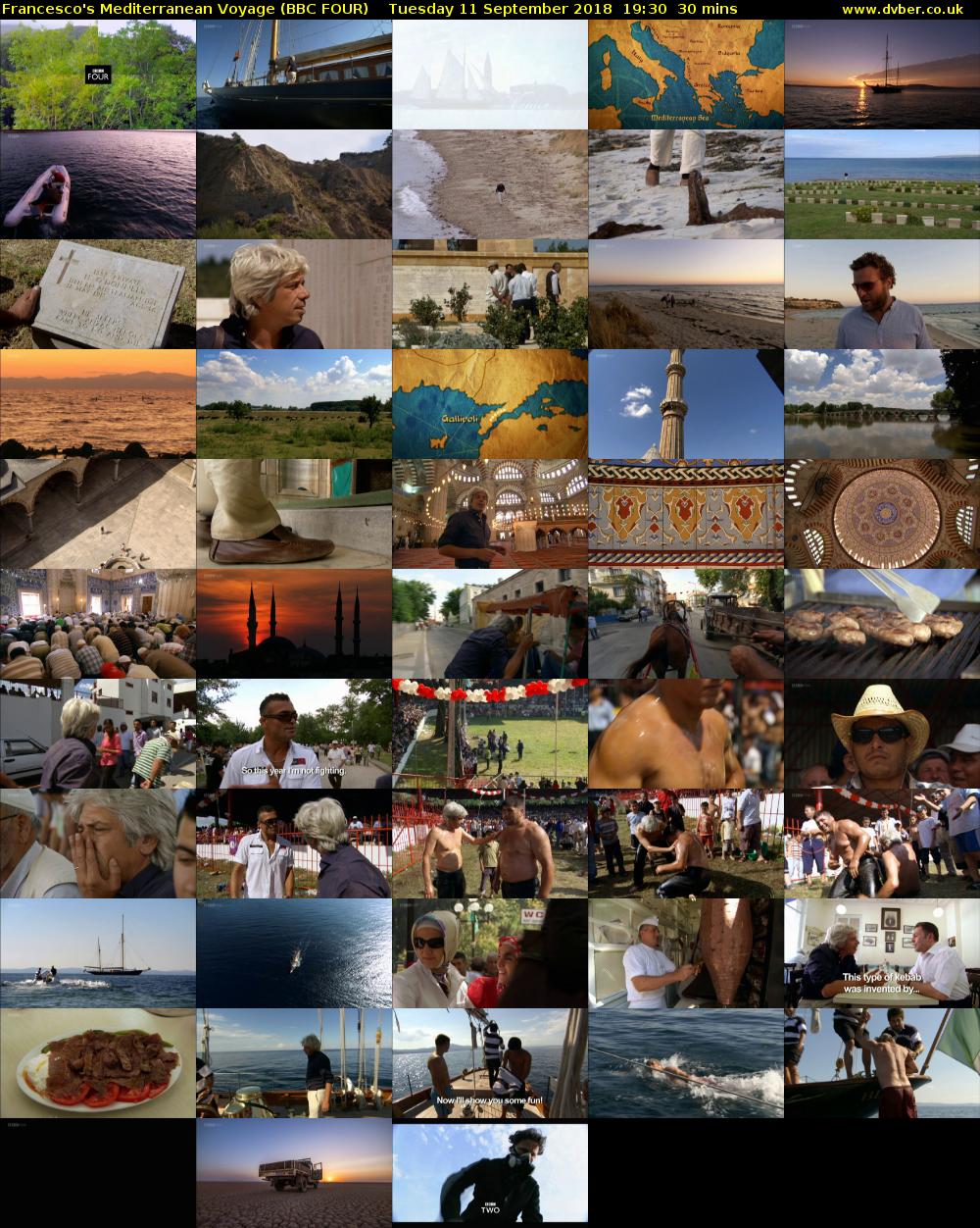 Francesco's Mediterranean Voyage (BBC FOUR) Tuesday 11 September 2018 19:30 - 20:00