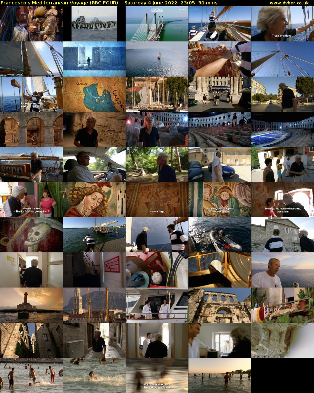Francesco's Mediterranean Voyage (BBC FOUR) Saturday 4 June 2022 23:05 - 23:35