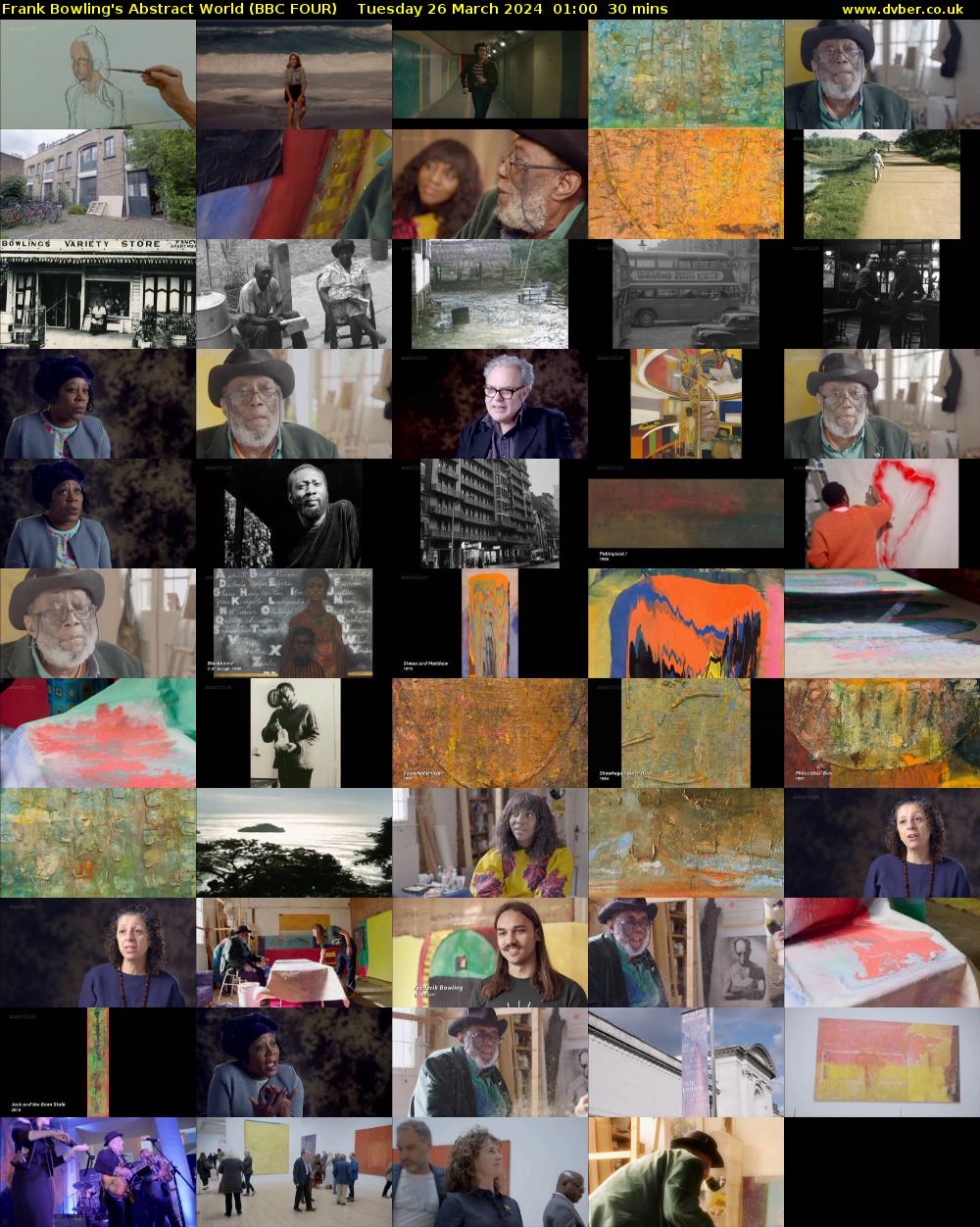 Frank Bowling's Abstract World (BBC FOUR) Tuesday 26 March 2024 01:00 - 01:30