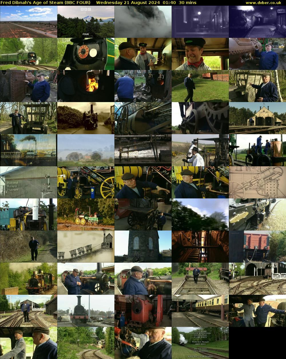 Fred Dibnah's Age of Steam (BBC FOUR) Wednesday 21 August 2024 01:40 - 02:10