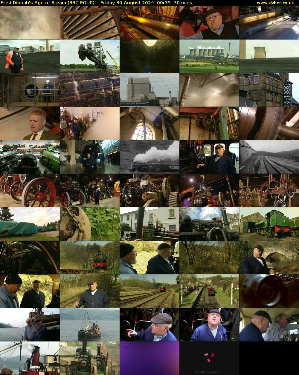 Fred Dibnah's Age of Steam (BBC FOUR) Friday 30 August 2024 00:35 - 01:05