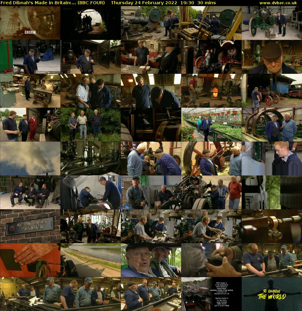Fred Dibnah's Made in Britain:... (BBC FOUR) Thursday 24 February 2022 19:30 - 20:00