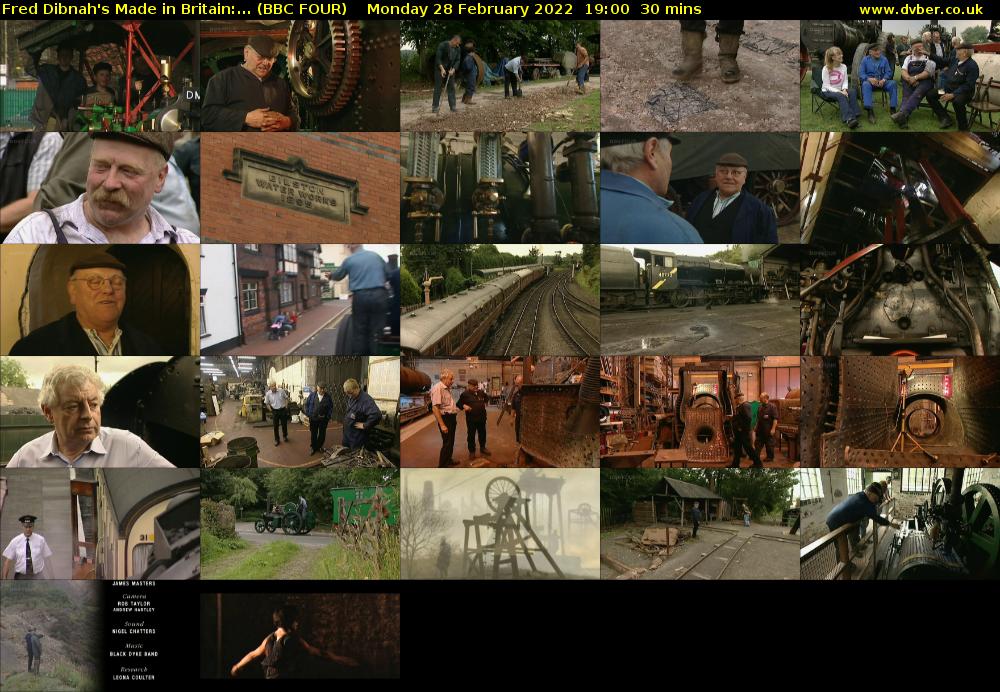 Fred Dibnah's Made in Britain:... (BBC FOUR) Monday 28 February 2022 19:00 - 19:30