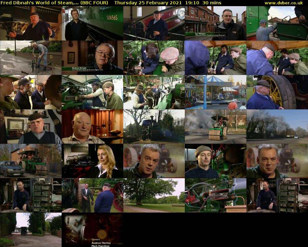 Fred Dibnah's World of Steam,... (BBC FOUR) Thursday 25 February 2021 19:10 - 19:40