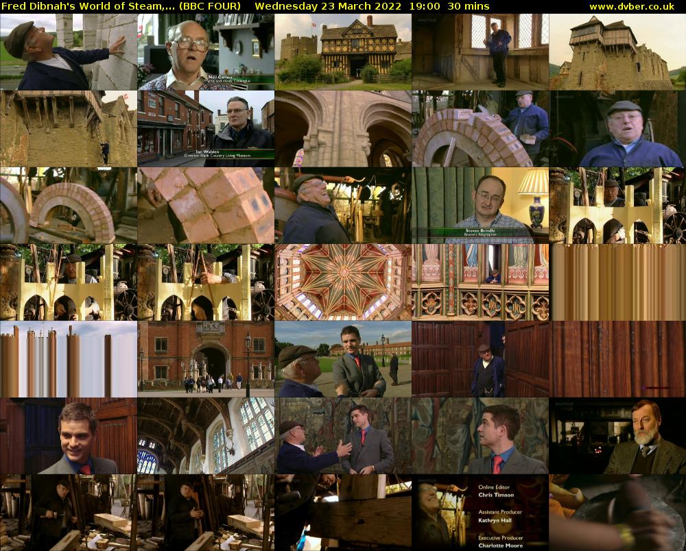 Fred Dibnah's World of Steam,... (BBC FOUR) Wednesday 23 March 2022 19:00 - 19:30