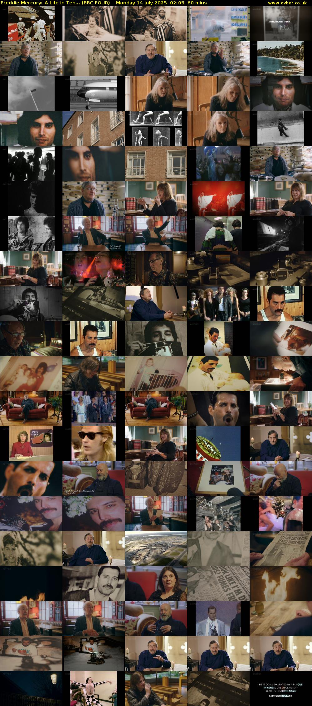 Freddie Mercury: A Life in Ten... (BBC FOUR) Monday 14 July 2025 02:05 - 03:05