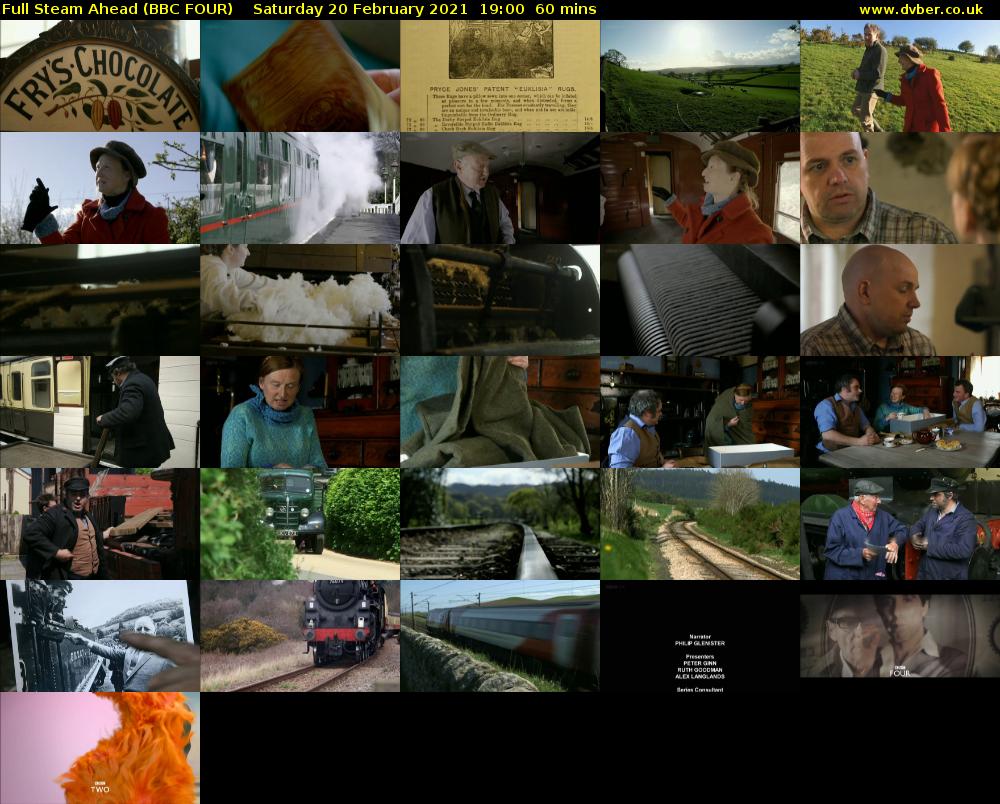 Full Steam Ahead (BBC FOUR) Saturday 20 February 2021 19:00 - 20:00