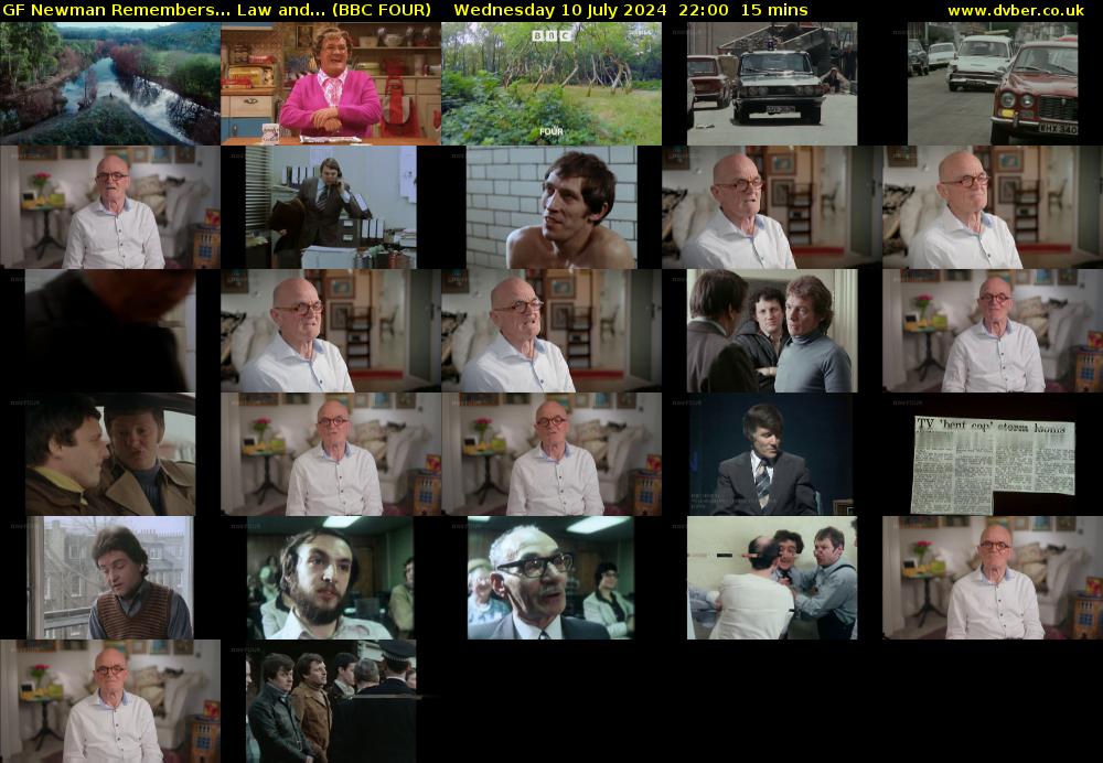 GF Newman Remembers... Law and... (BBC FOUR) Wednesday 10 July 2024 22:00 - 22:15