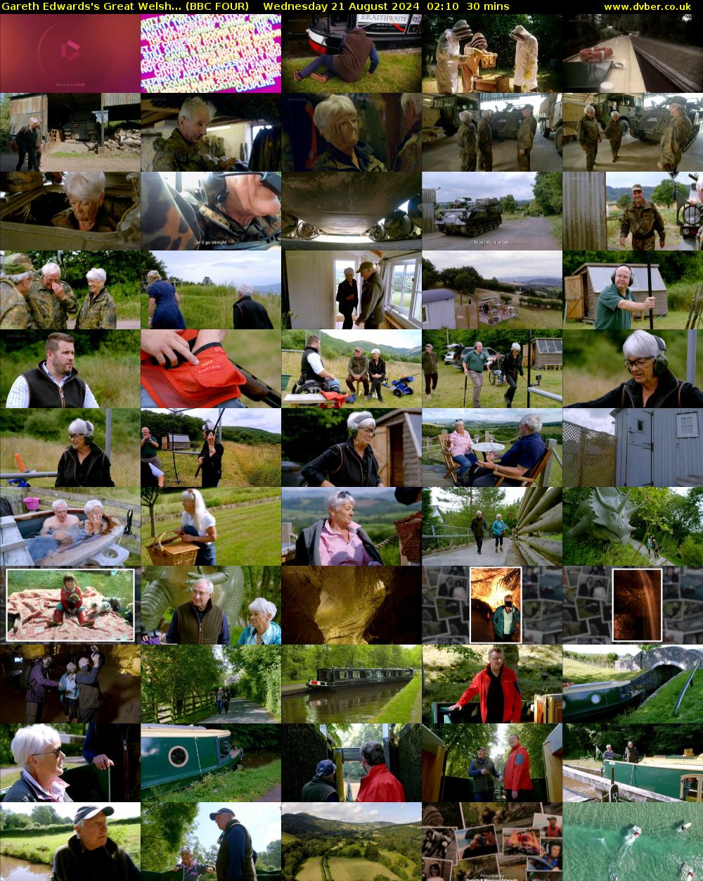 Gareth Edwards's Great Welsh... (BBC FOUR) Wednesday 21 August 2024 02:10 - 02:40