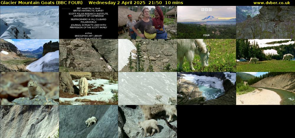 Glacier Mountain Goats (BBC FOUR) Wednesday 2 April 2025 21:50 - 22:00