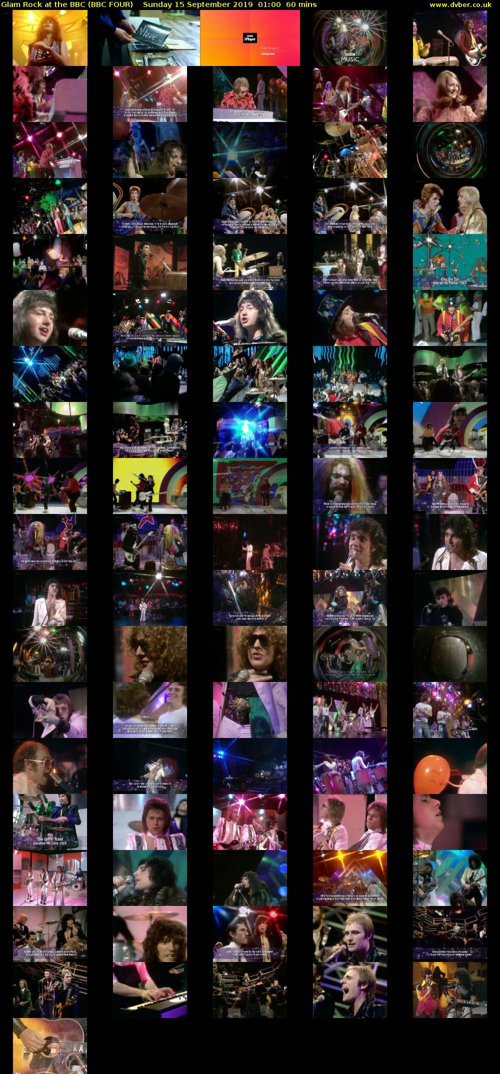 Glam Rock at the BBC (BBC FOUR) Sunday 15 September 2019 01:00 - 02:00