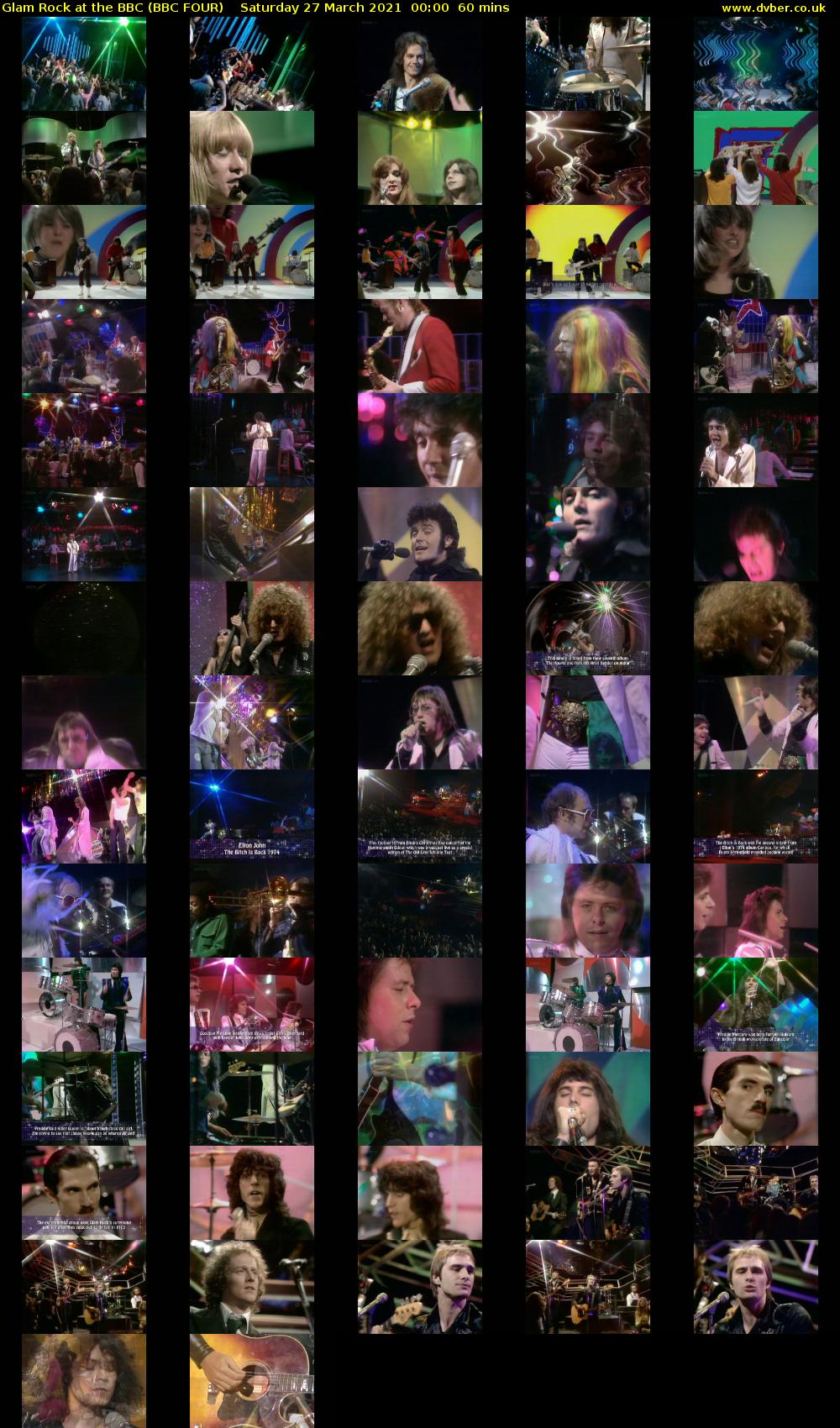 Glam Rock at the BBC (BBC FOUR) Saturday 27 March 2021 00:00 - 01:00