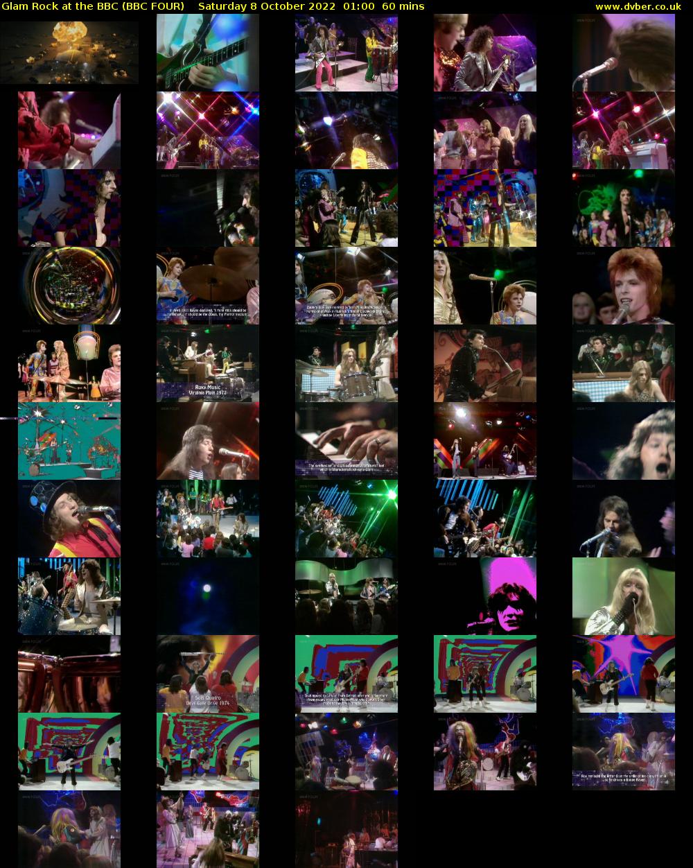 Glam Rock at the BBC (BBC FOUR) Saturday 8 October 2022 01:00 - 02:00