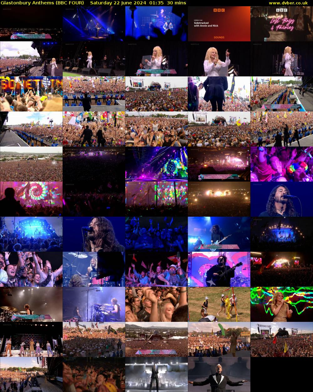 Glastonbury Anthems (BBC FOUR) Saturday 22 June 2024 01:35 - 02:05