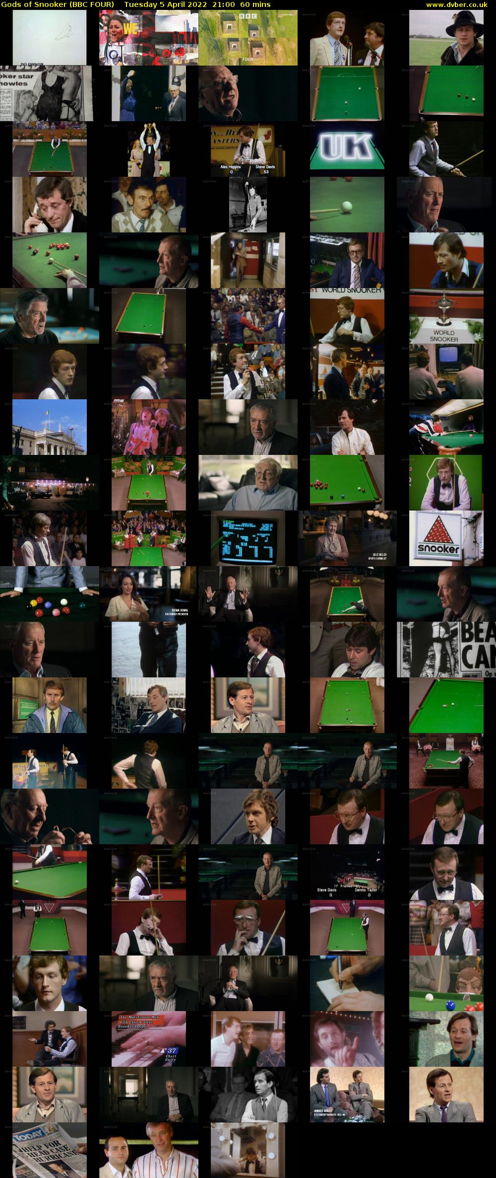 Gods of Snooker (BBC FOUR) Tuesday 5 April 2022 21:00 - 22:00