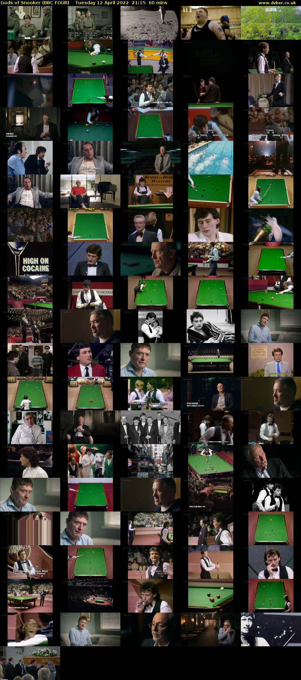 Gods of Snooker (BBC FOUR) Tuesday 12 April 2022 21:15 - 22:15