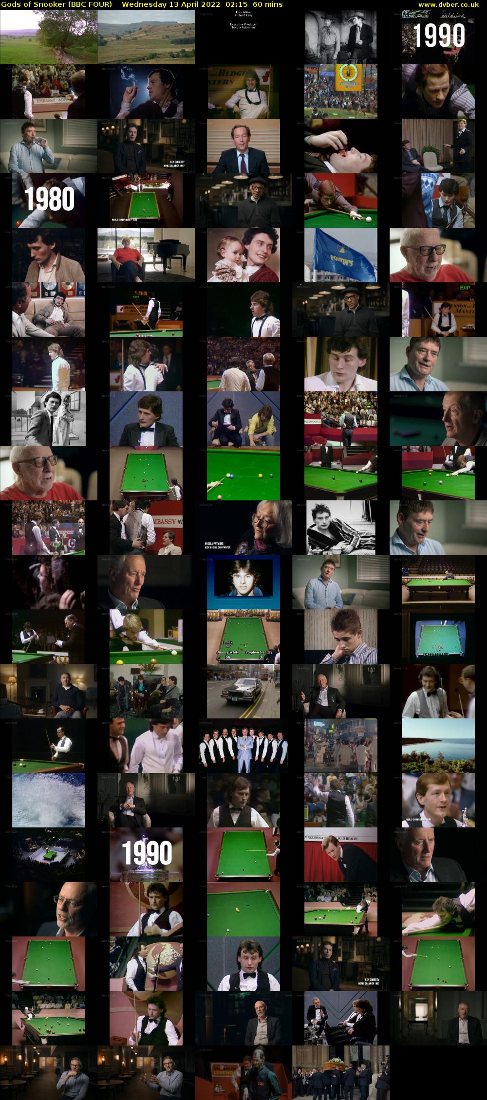 Gods of Snooker (BBC FOUR) Wednesday 13 April 2022 02:15 - 03:15
